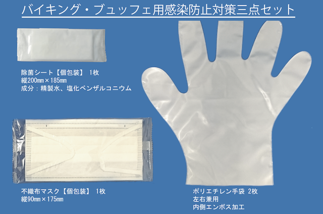 バイキング・ビュッフェ用感染防止 ３点セット